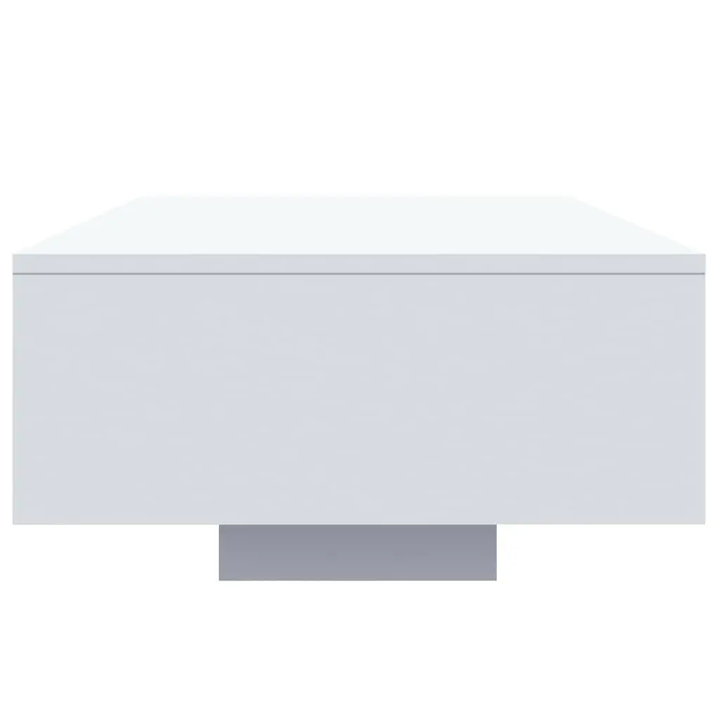 Coffee Table Modern White 85x55x31cm Engineered Wood with RGB LED Lights