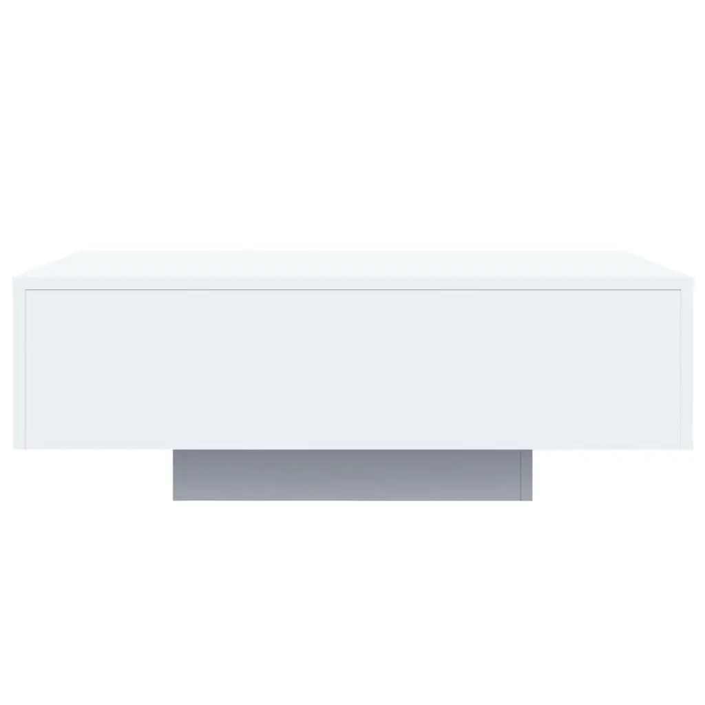 Coffee Table Modern White 85x55x31cm Engineered Wood with RGB LED Lights