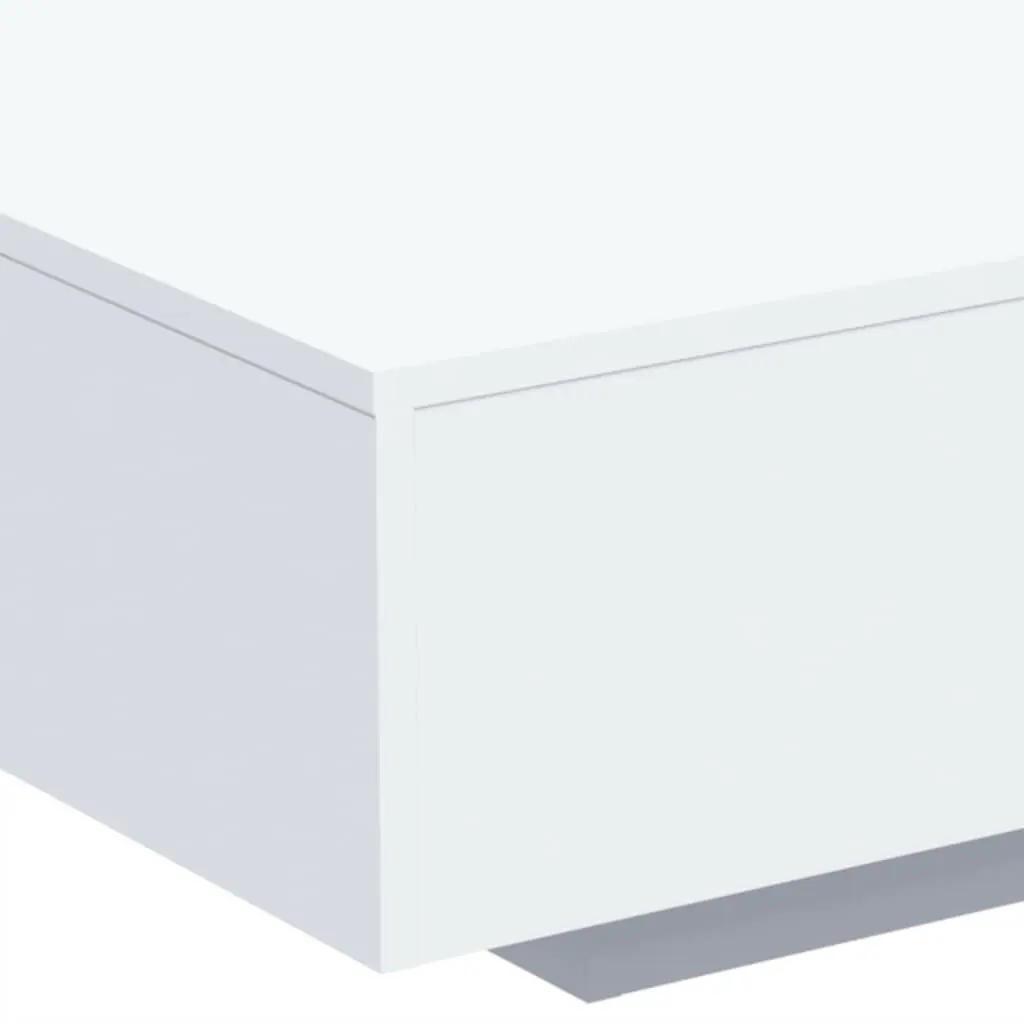 Coffee Table Modern White 85x55x31cm Engineered Wood with RGB LED Lights