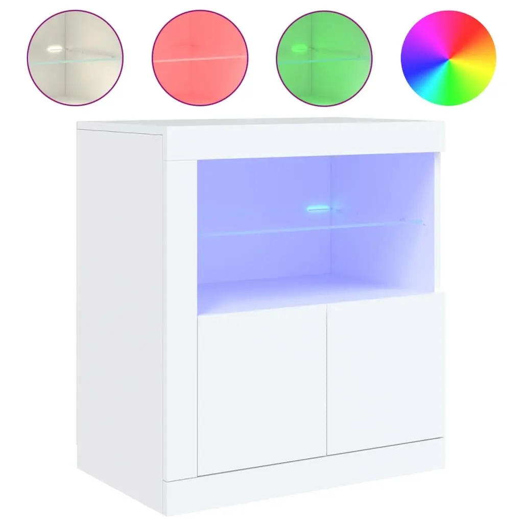 White Sideboard with RGB LED Lights