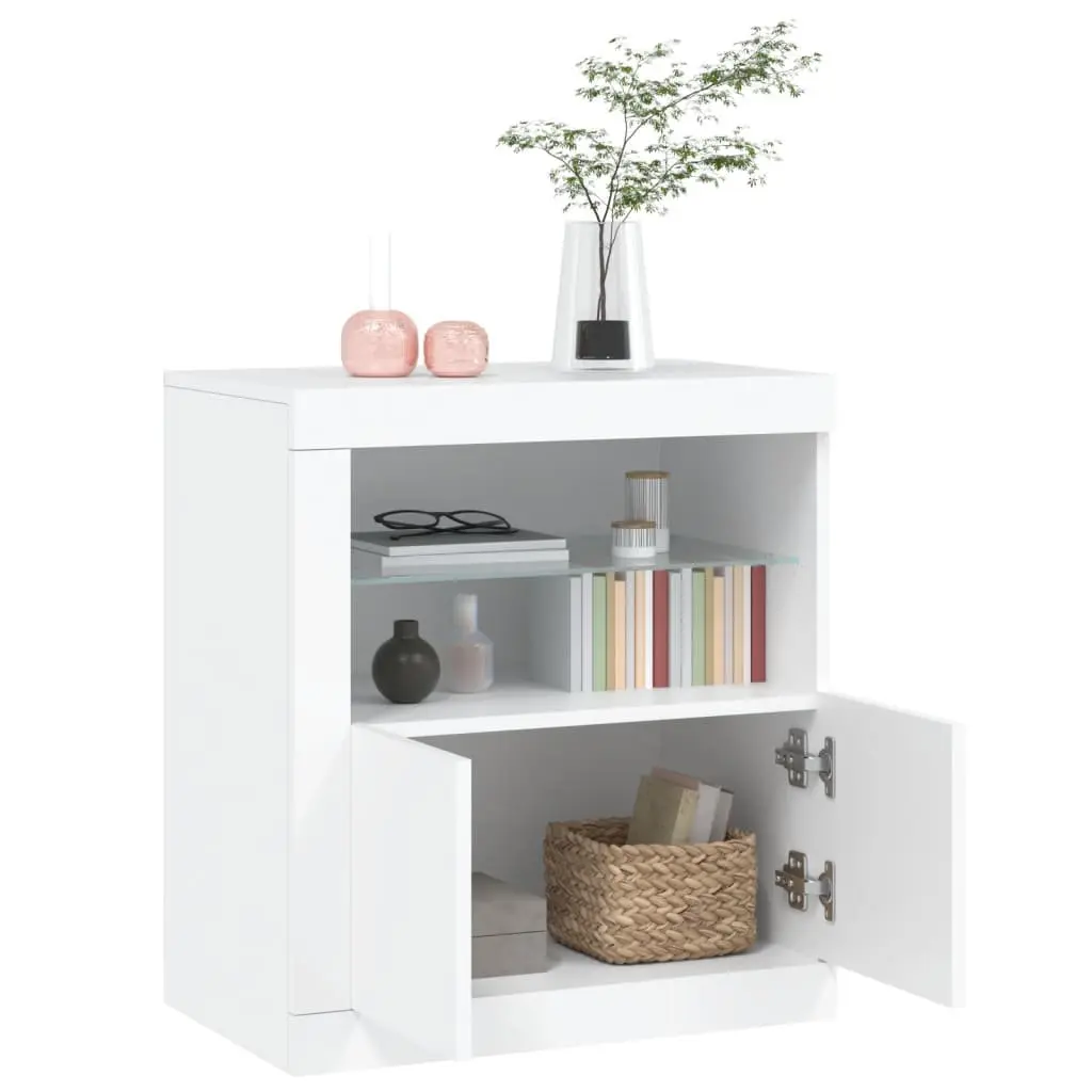 White Sideboard with RGB LED Lights