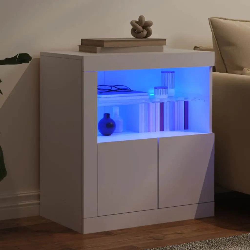 White Sideboard with RGB LED Lights