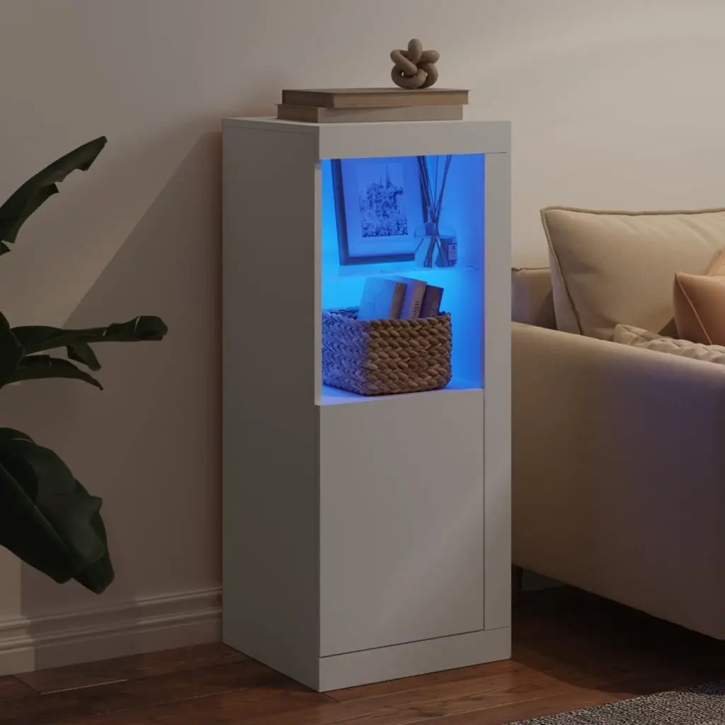 White Sideboard Cabinet with RGB LED Lighting