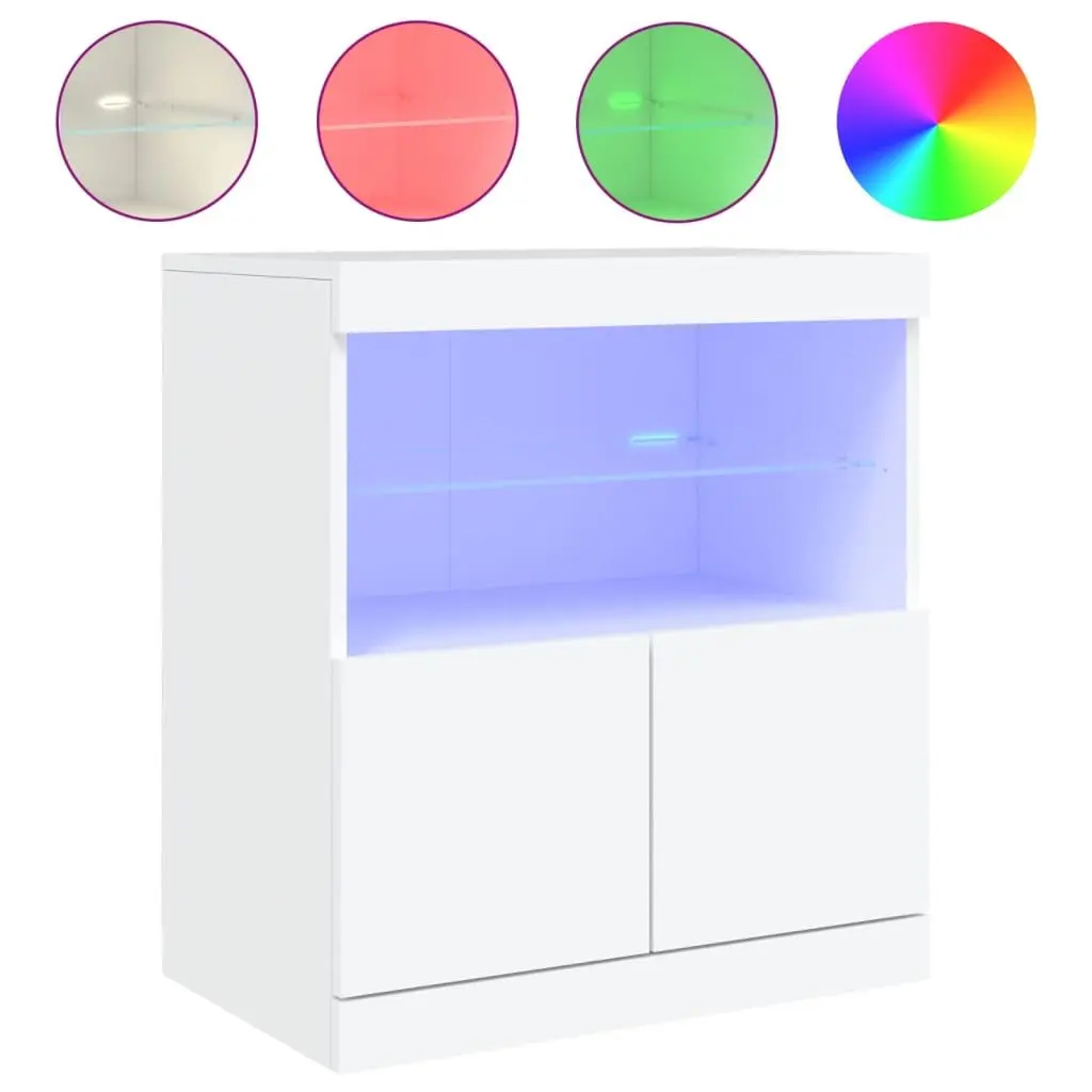 White Sideboard Cabinet with LED Lighting