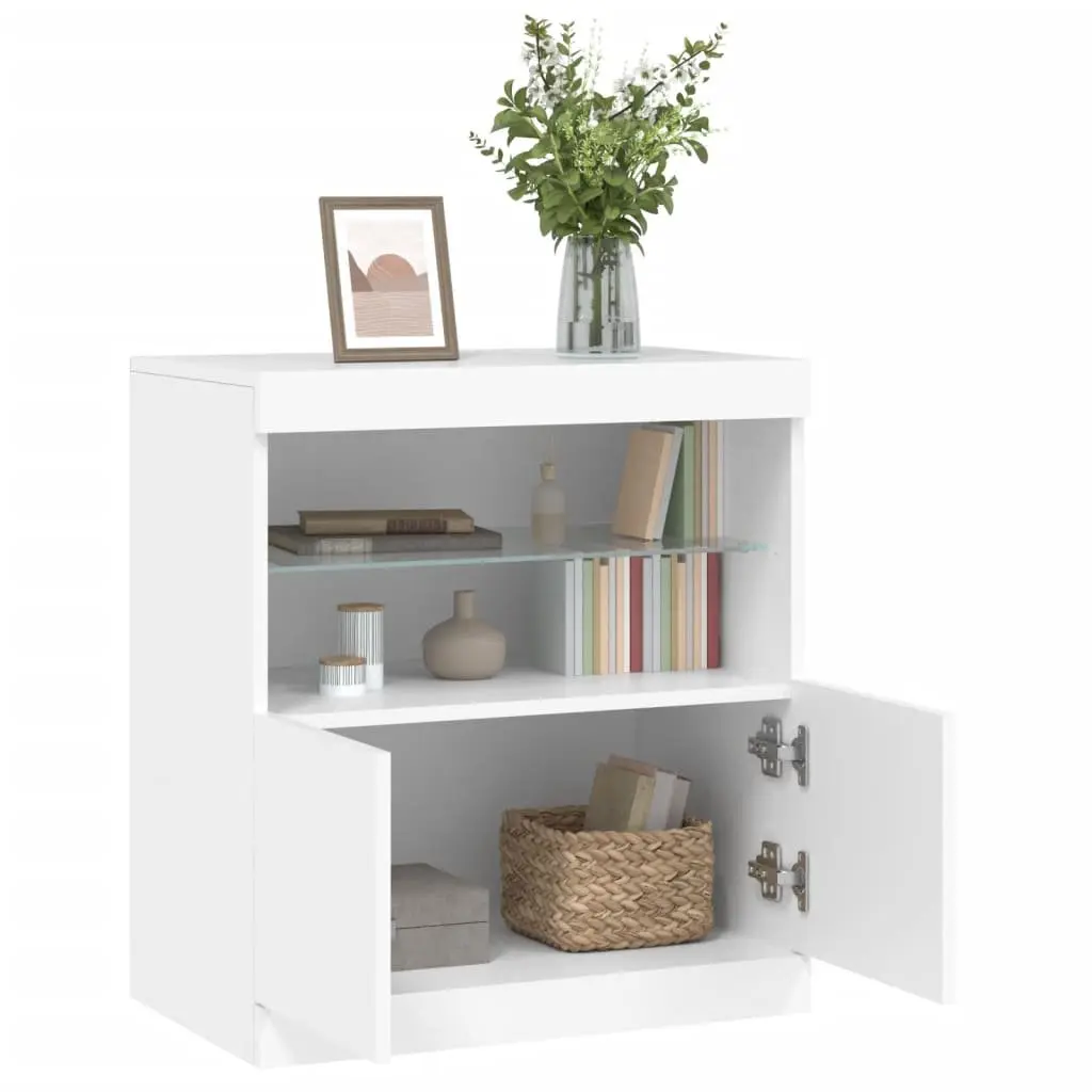 White Sideboard Cabinet with LED Lighting