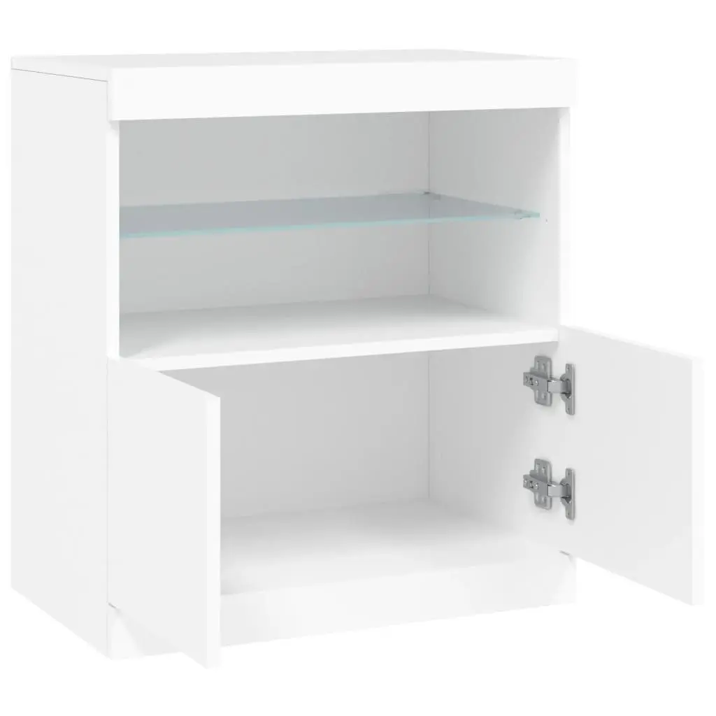 White Sideboard Cabinet with LED Lighting