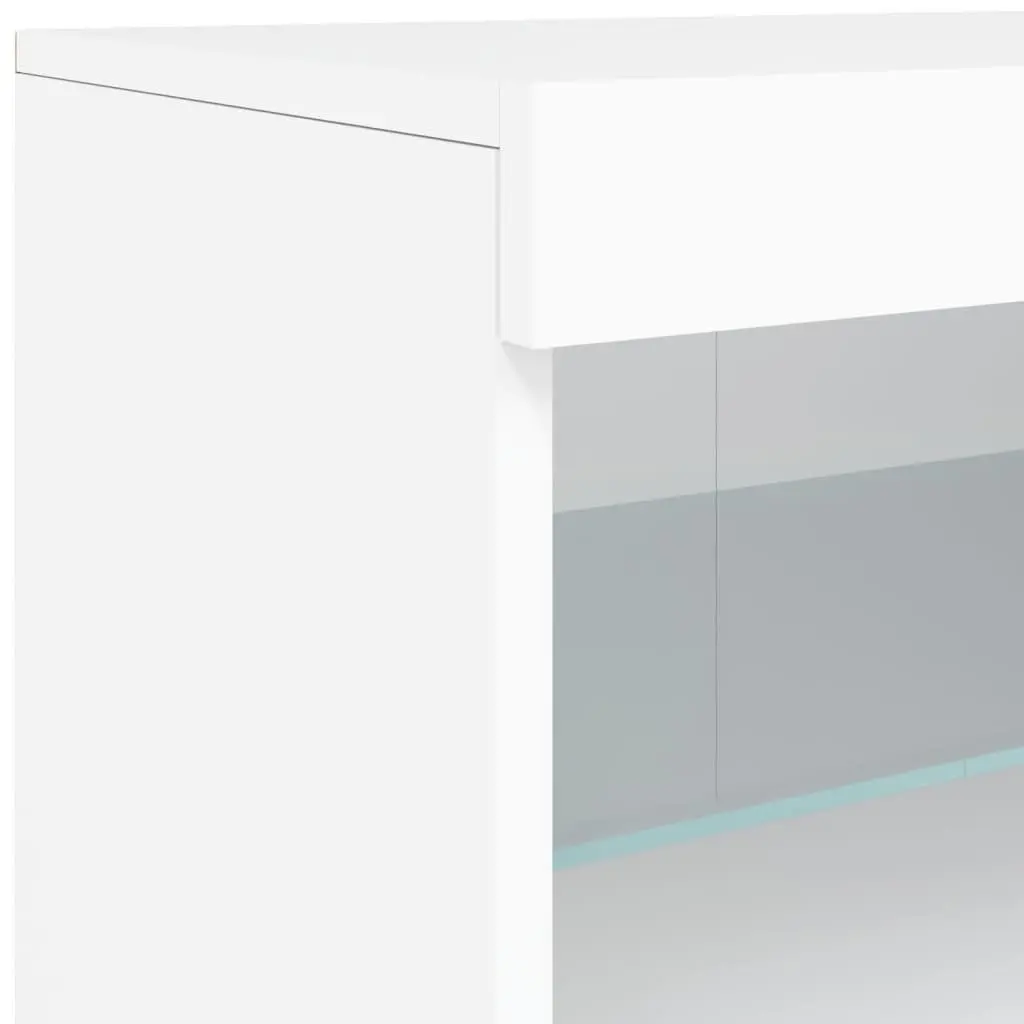 White Sideboard Cabinet with LED Lighting