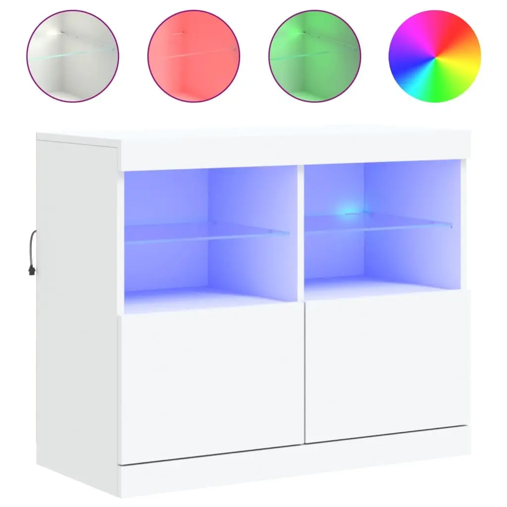 White Sideboard Cabinet with RGB LED Lights