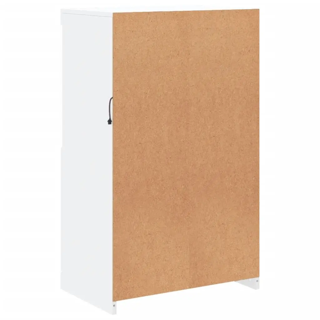 Sideboard RGB LED Lights White Storage Cabinet Buffet Engineered Wood 60.5W x 37D x 100H cm