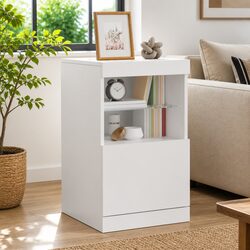 Inviting White Sideboard with RGB LED Lights for Storage