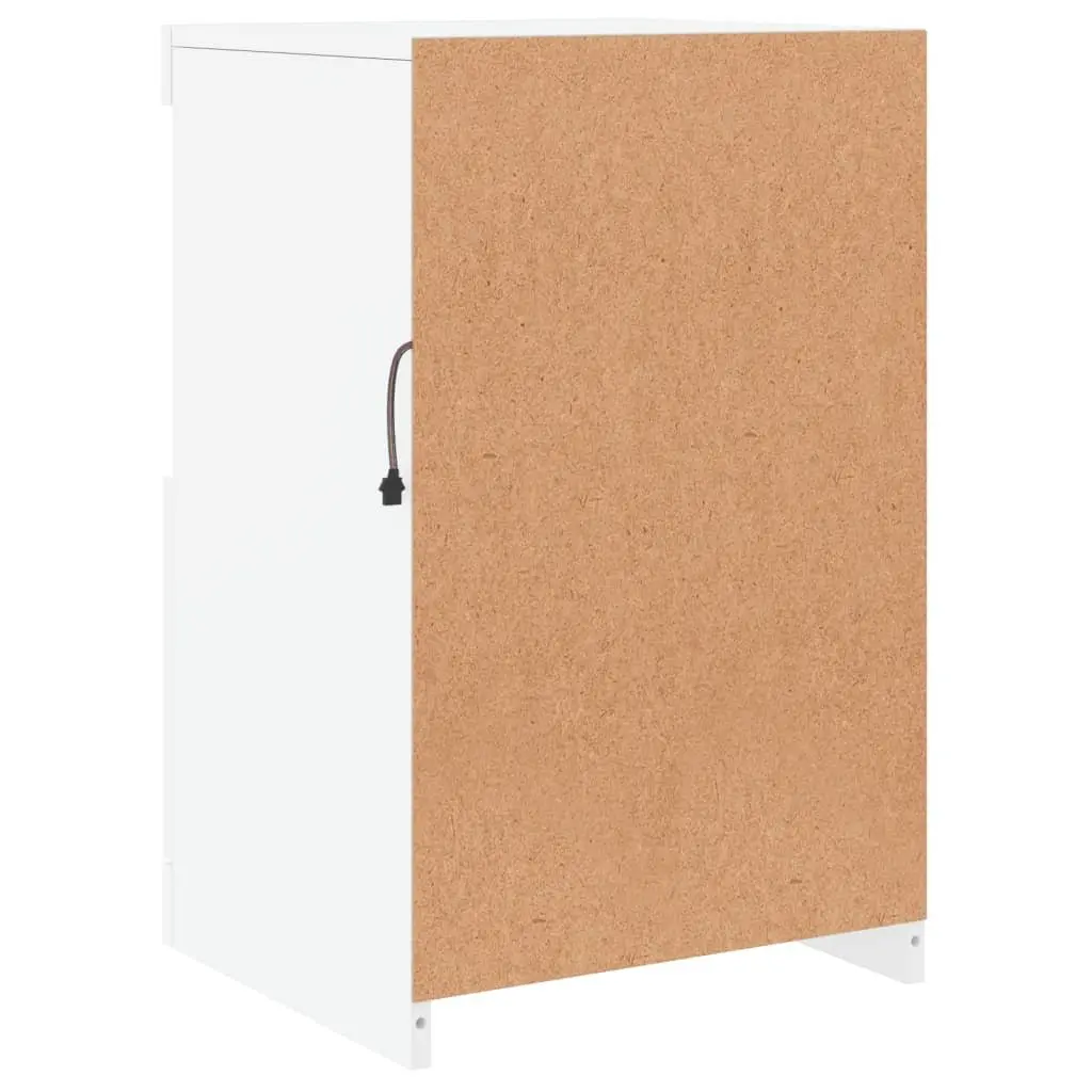 White Sideboard Storage Cabinet with RGB LED Lights Modern Buffet Display