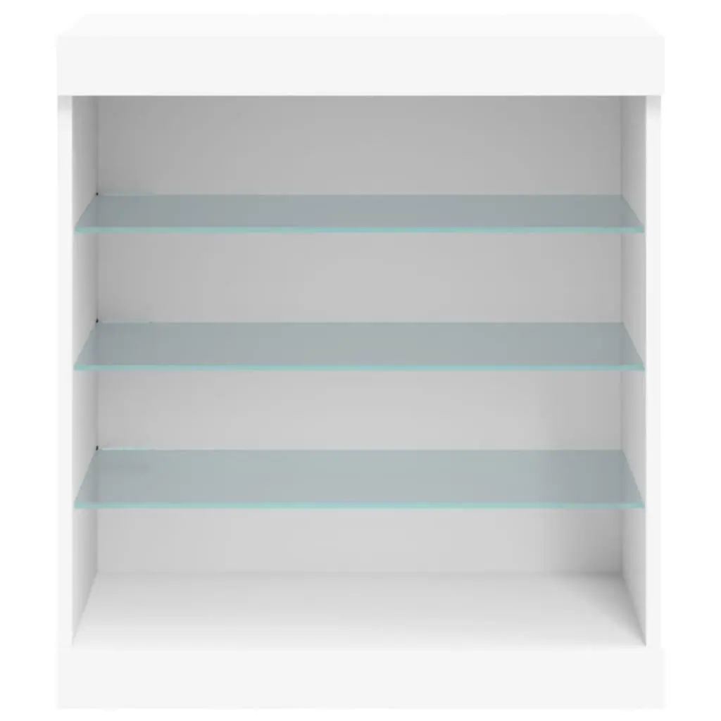 White Sideboard Cabinet with RGB LED Lights Storage Buffet 60.5x37x67cm