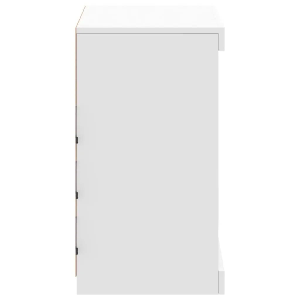 White Sideboard Cabinet with RGB LED Lights Storage Buffet 60.5x37x67cm