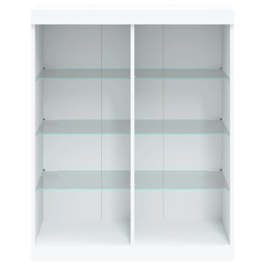 Sideboard White RGB LED Lights Storage Cabinet 81x37x100cm Engineered Wood