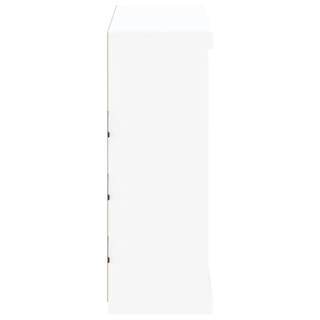 Sideboard White RGB LED Lights Storage Cabinet 81x37x100cm Engineered Wood