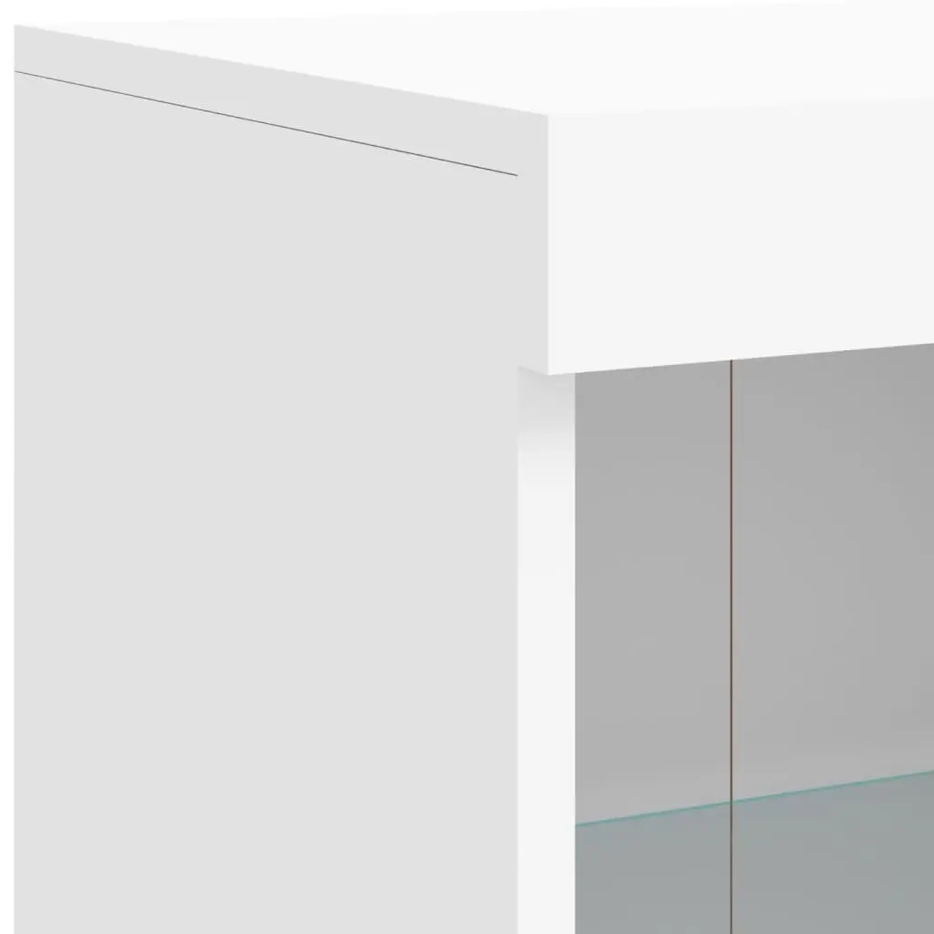 Sideboard White RGB LED Lights Storage Cabinet 81x37x100cm Engineered Wood
