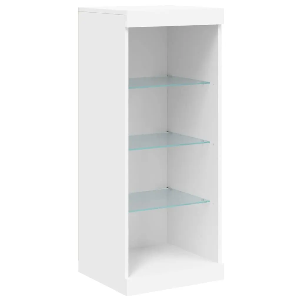 White Sideboard Storage Cabinet with RGB LED Lights