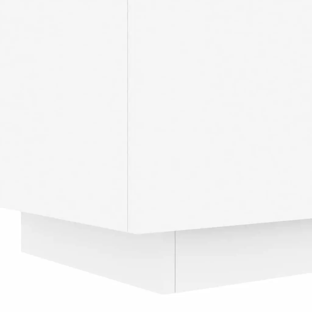 White Bedside Cabinet Set with Custom RGB LED Lights