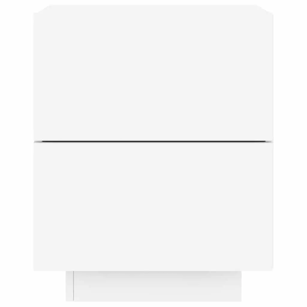 White Bedside Cabinet Set with Custom RGB LED Lights