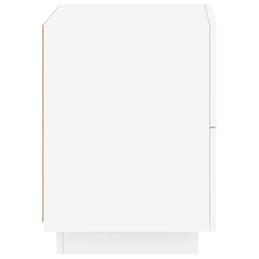 White Bedside Cabinet Set with Custom RGB LED Lights
