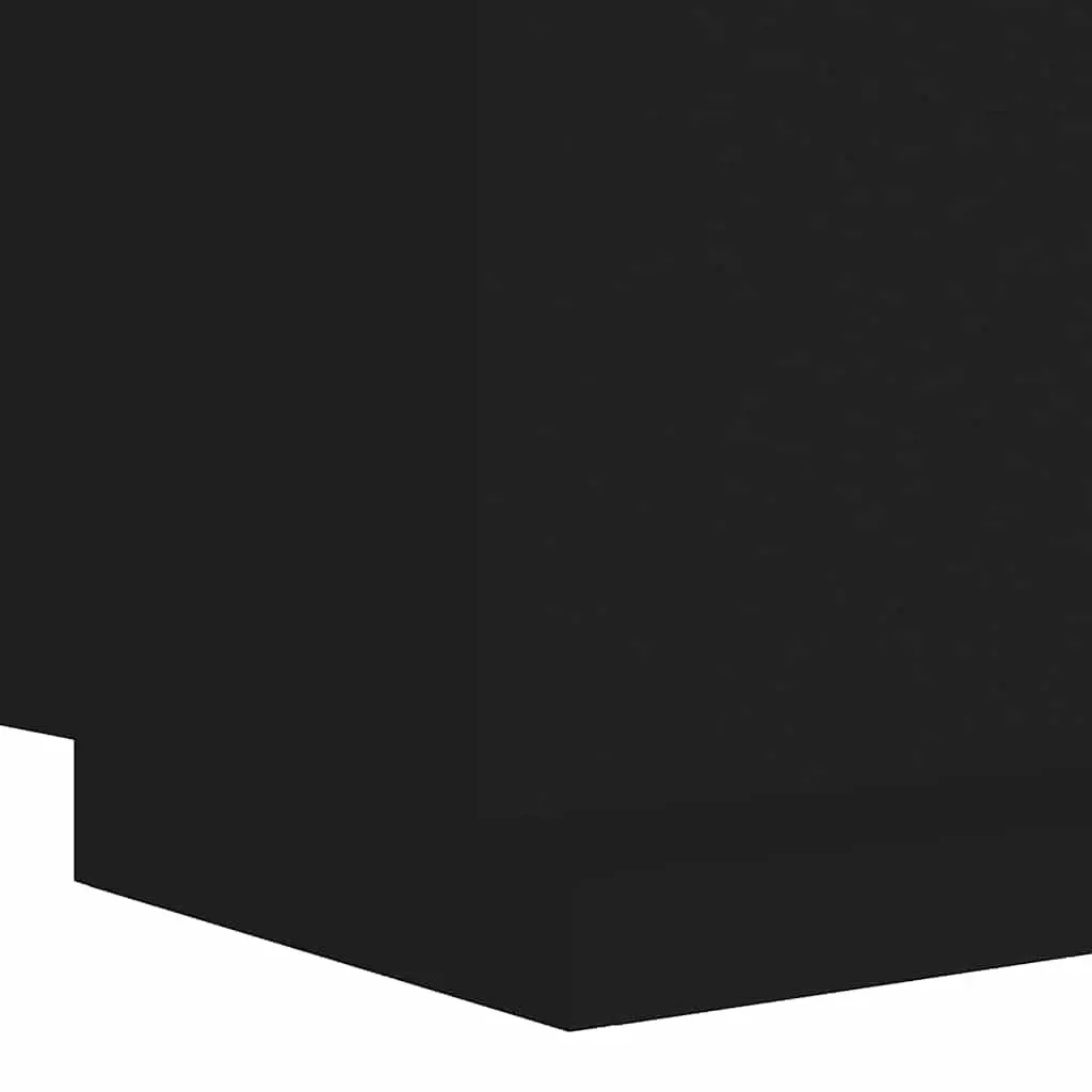 Bedside Cabinet with RGB LED Lights 2 Pieces Black Storage Nightstand Drawers