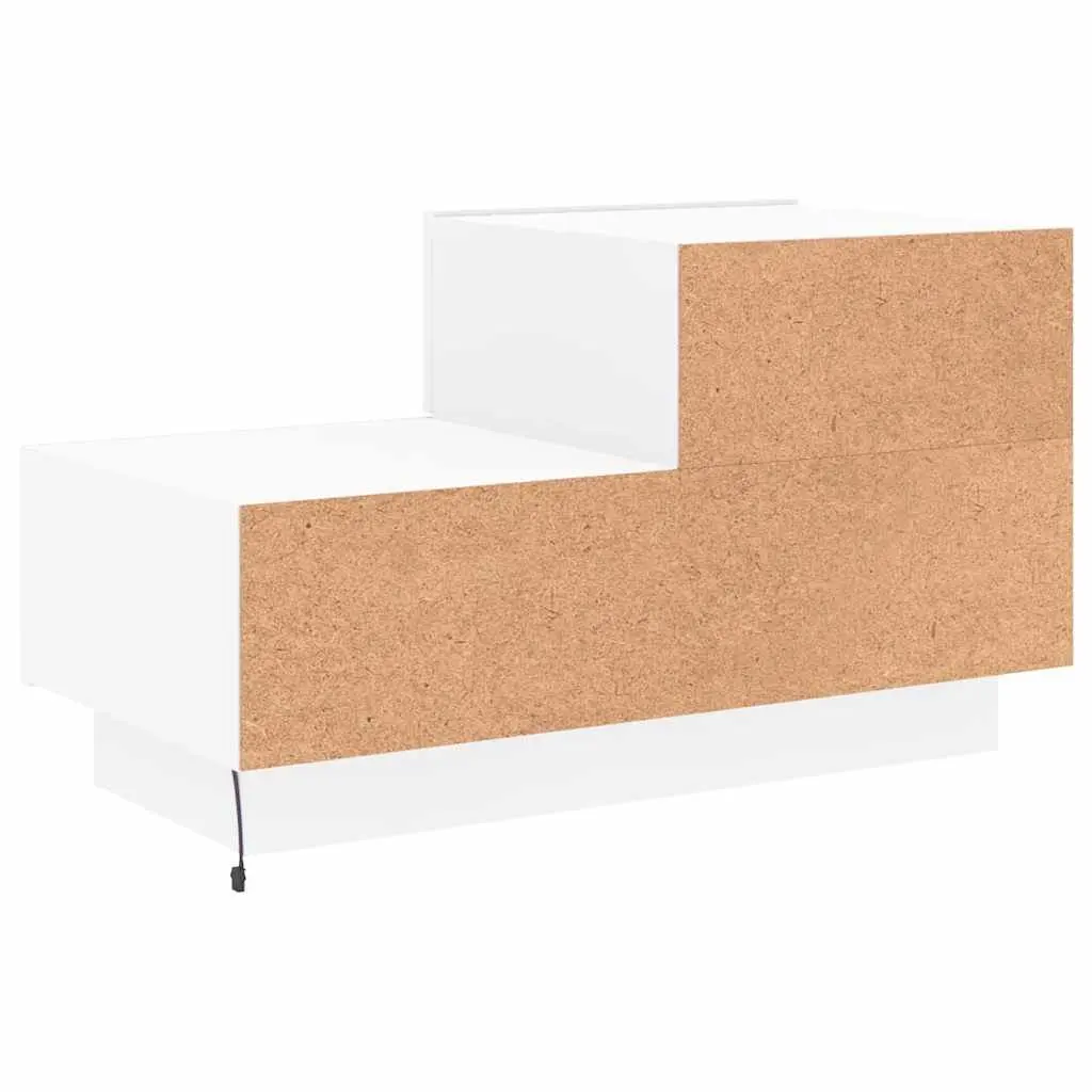 White Bedside Cabinet with RGB LED Lights 70x36x40.5cm