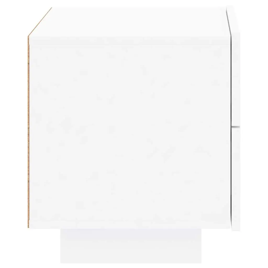 White Bedside Cabinet with RGB LED Lights 70x36x40.5cm
