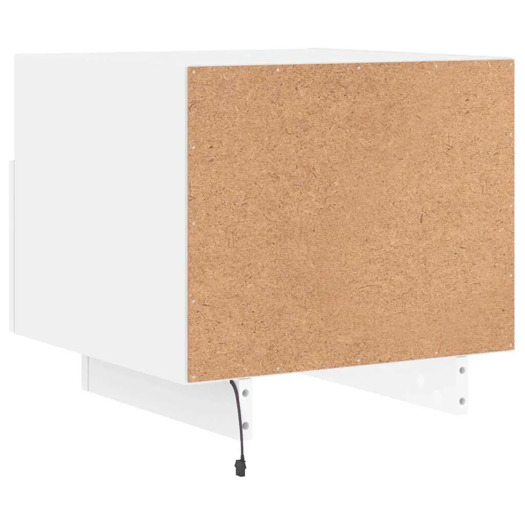 Bedside Table RGB LED Lights White 40x39x37 cm Set of 2