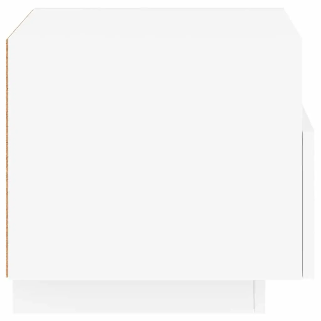 Bedside Table RGB LED Lights White 40x39x37 cm Set of 2