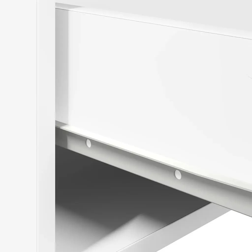 Floating White Bedside Cabinet with RGB LED Lighting