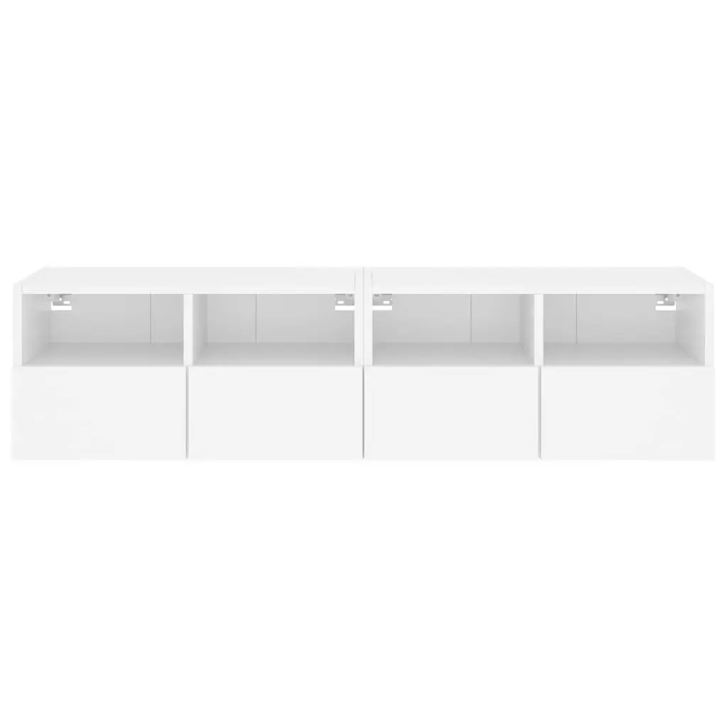 TV Wall Cabinet White Floating Storage Unit 60x30x30cm Engineered Wood with Shelves and Door