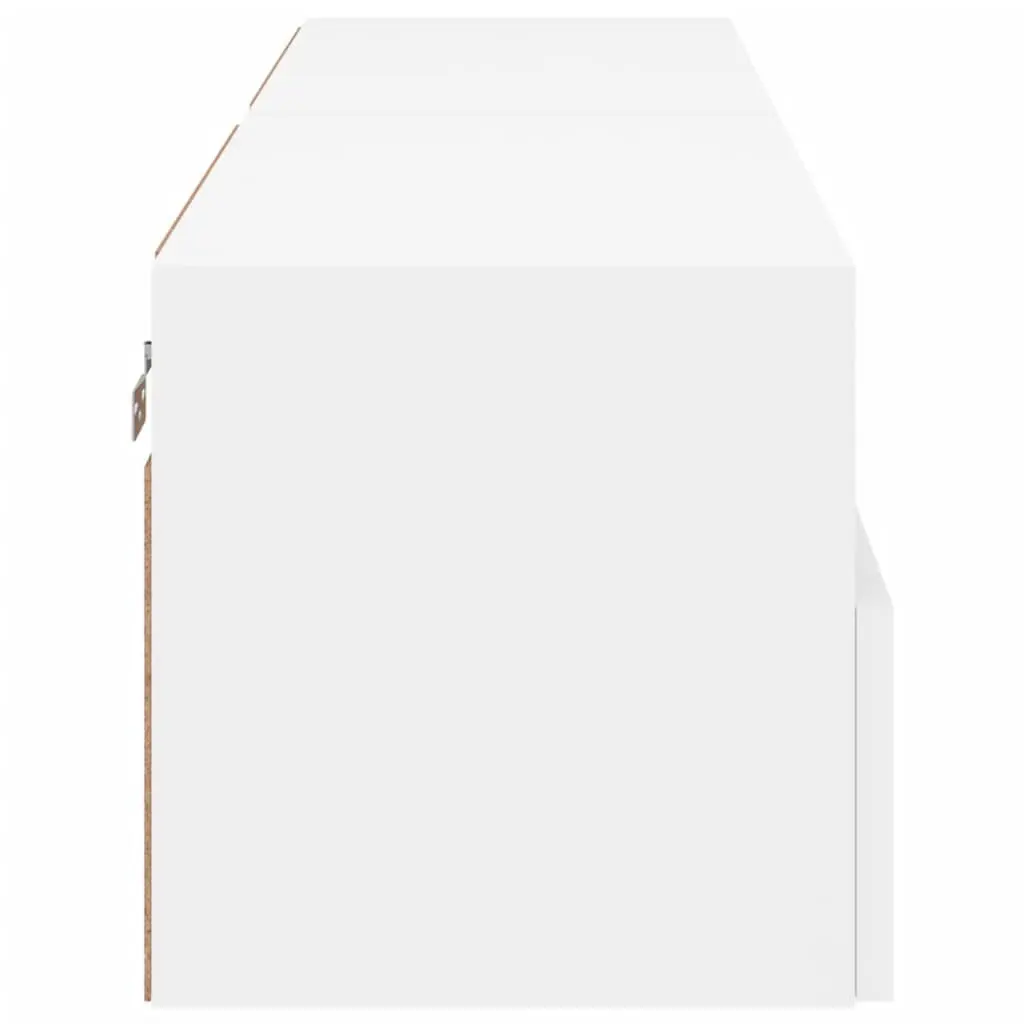 TV Wall Cabinet White Floating Storage Unit 60x30x30cm Engineered Wood with Shelves and Door