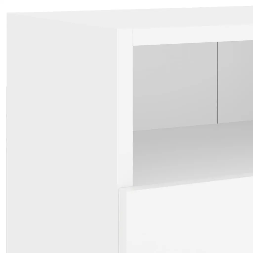 TV Wall Cabinets 2pcs White Floating Storage Unit Shelves Media Organiser