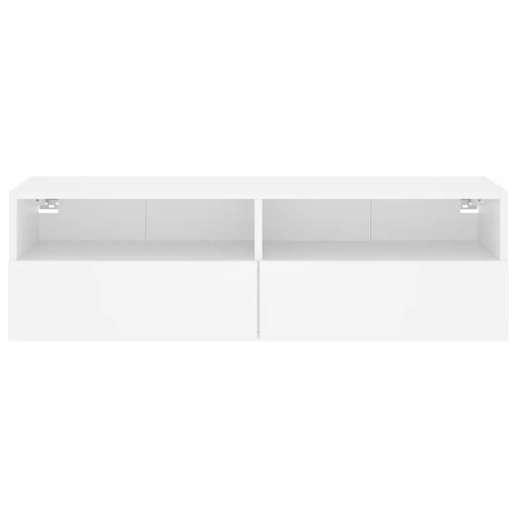 TV Wall Cabinet White Floating Media Unit 100cm Engineered Wood