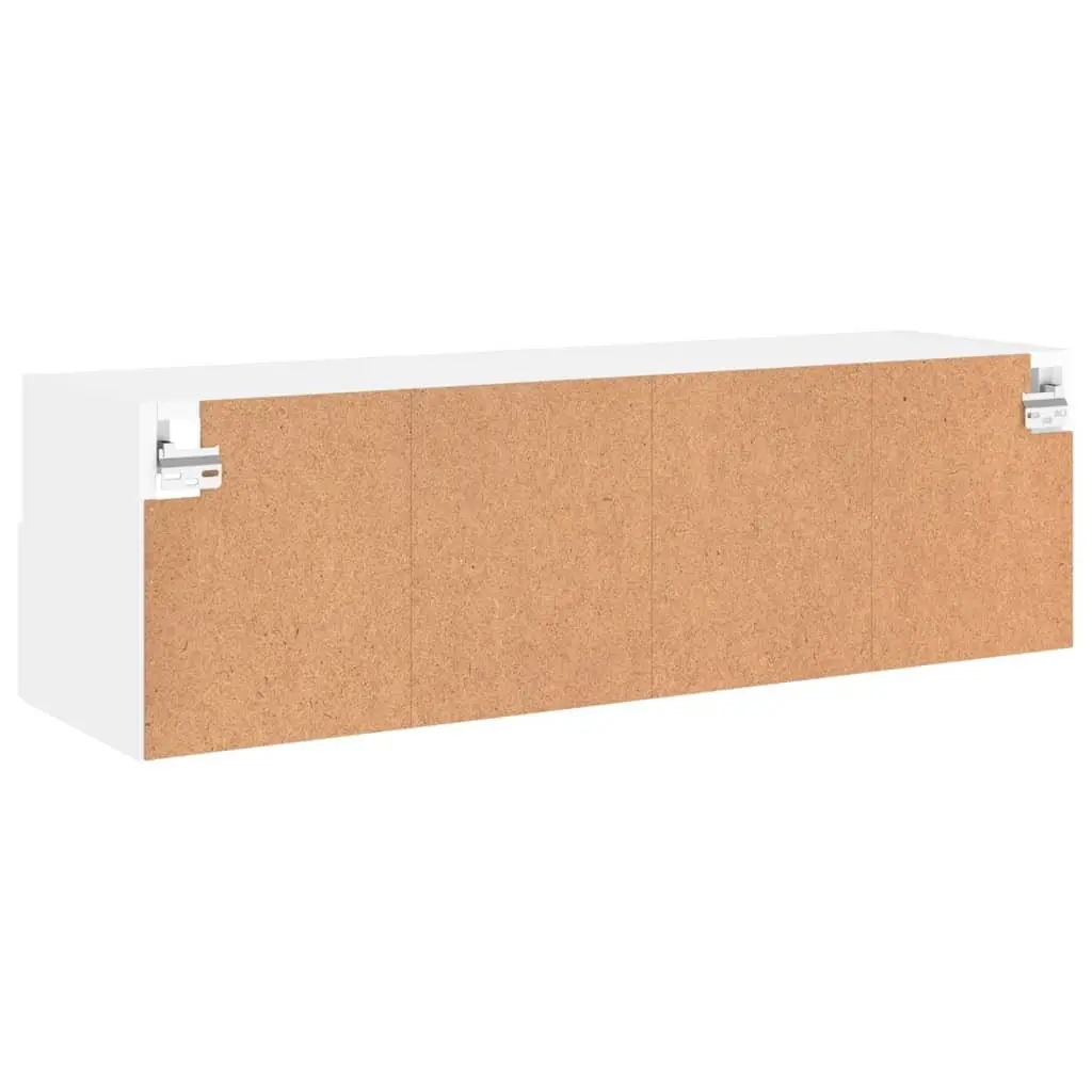 TV Wall Cabinet White Floating Media Unit 100cm Engineered Wood