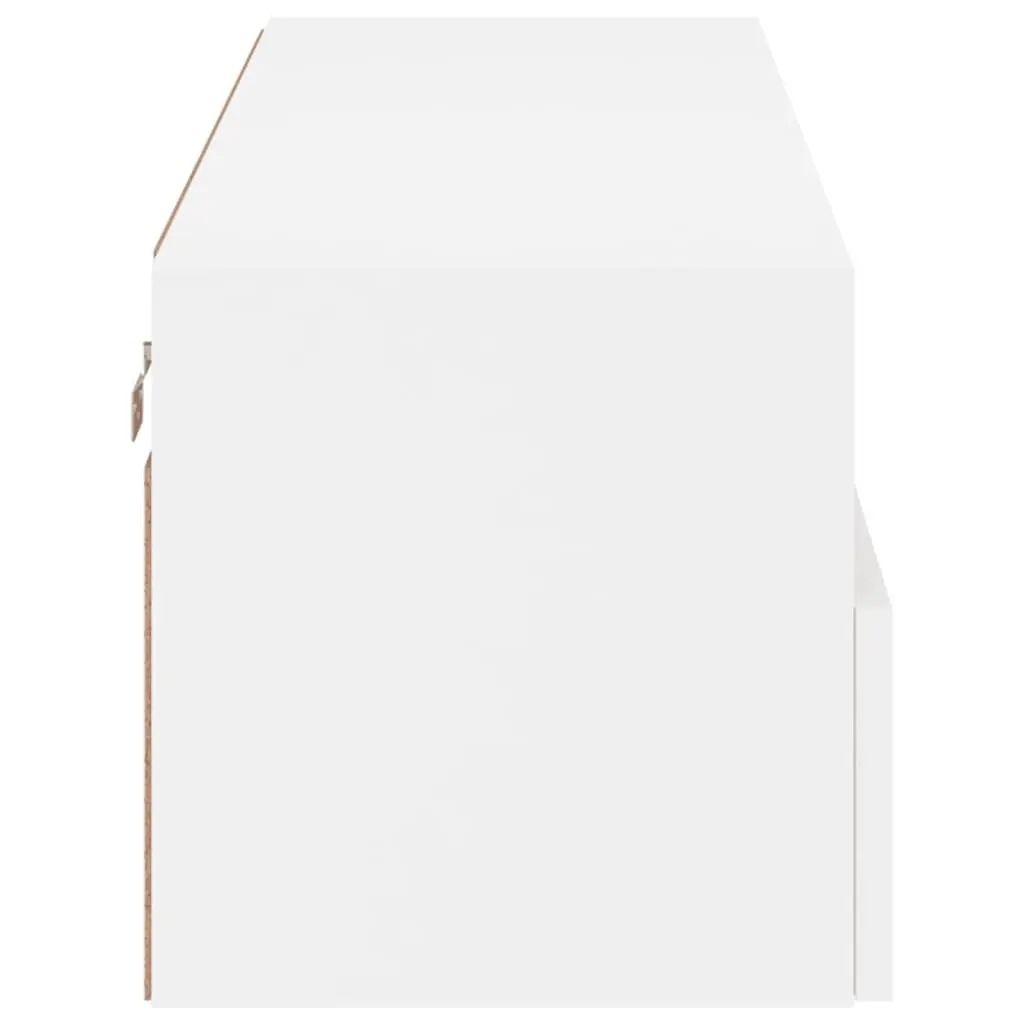 TV Wall Cabinet White Floating Media Unit 100cm Engineered Wood