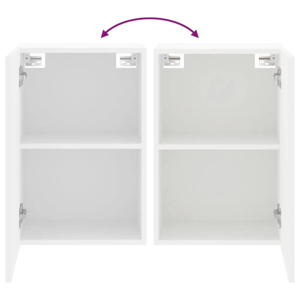 TV Wall Cabinets White Floating Wall-Mounted Storage Units 40.5x30x60cm Engineered Wood