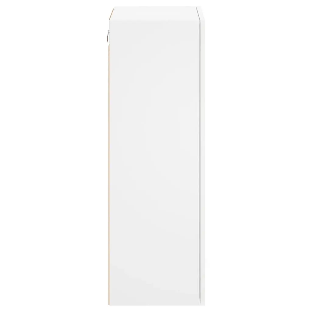 TV Wall Cabinet White Floating Media Unit Wall-Mounted Engineered Wood 40.5W x 30D x 90H cm