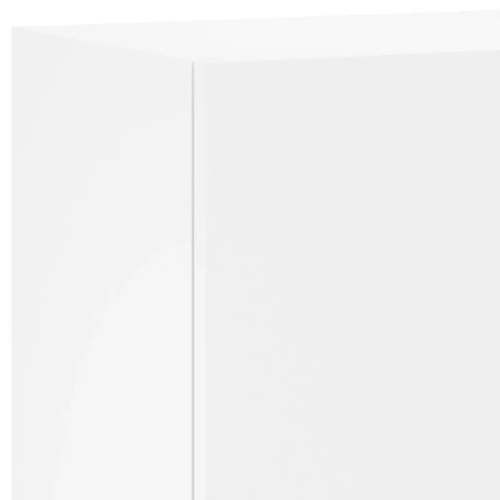 TV Wall Cabinet White Floating Media Unit Wall-Mounted Engineered Wood 40.5W x 30D x 90H cm