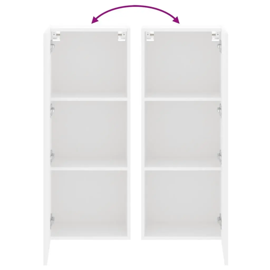 TV Wall Cabinet White Floating Wall-Mounted Media Unit Engineered Wood 40.5 x 30 x 102 cm