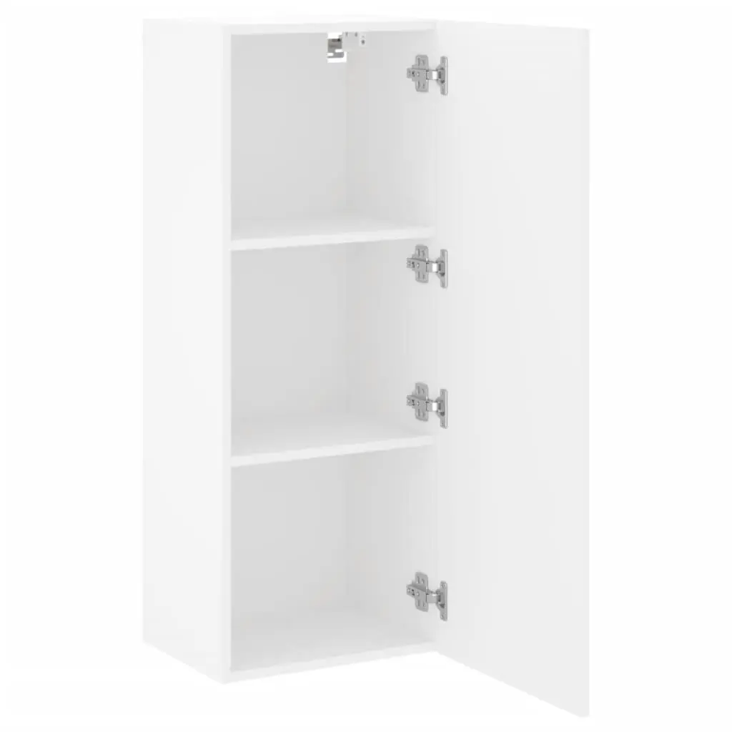 TV Wall Cabinet White Floating Wall-Mounted Media Unit Engineered Wood 40.5 x 30 x 102 cm