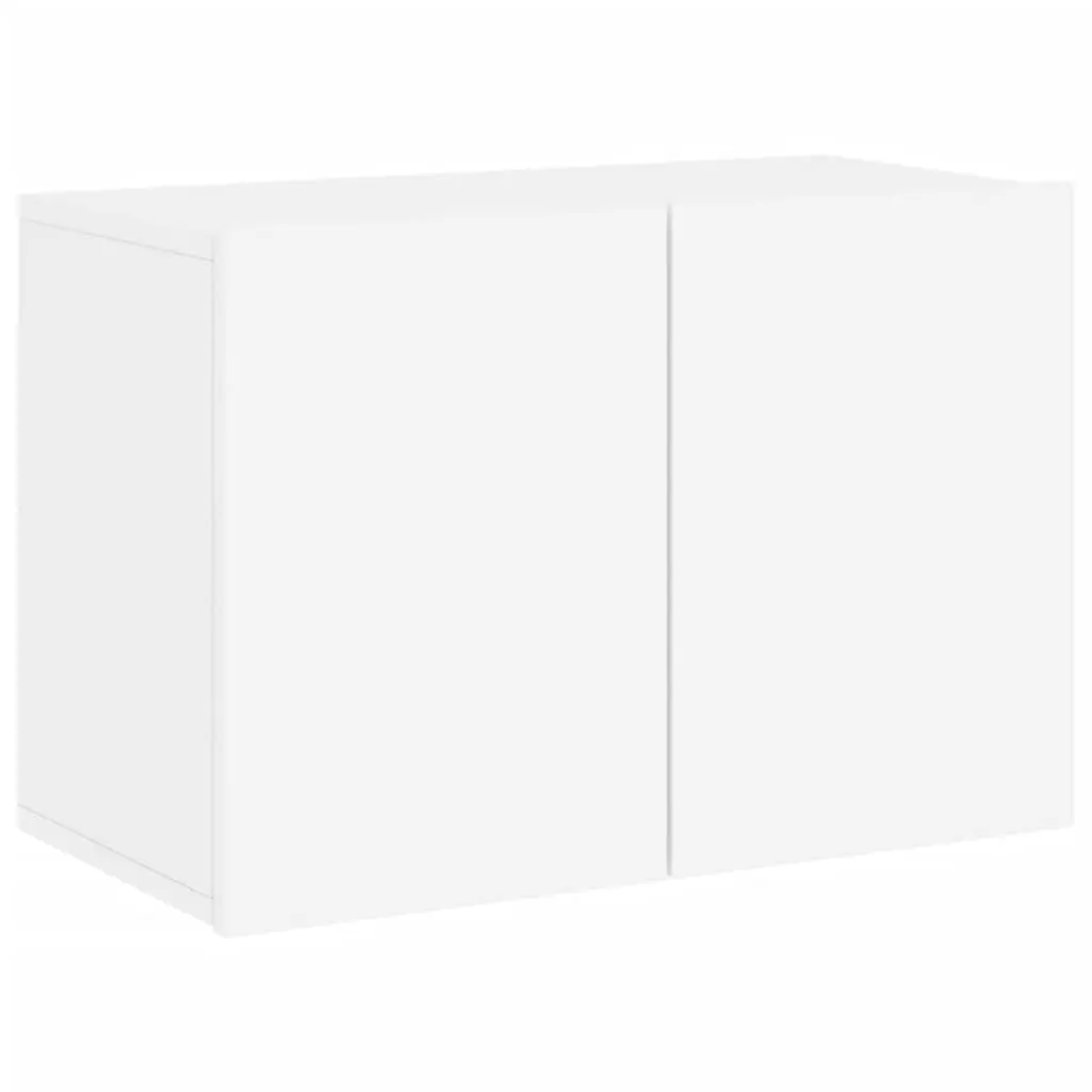 TV Cabinet Wall-mounted White Storage Unit 60x30x41cm Engineered Wood