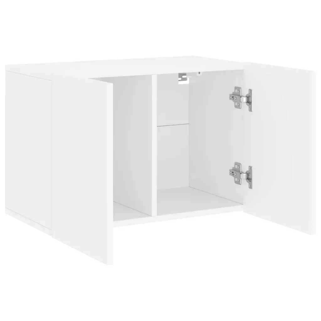 TV Cabinet Wall-mounted White Storage Unit 60x30x41cm Engineered Wood