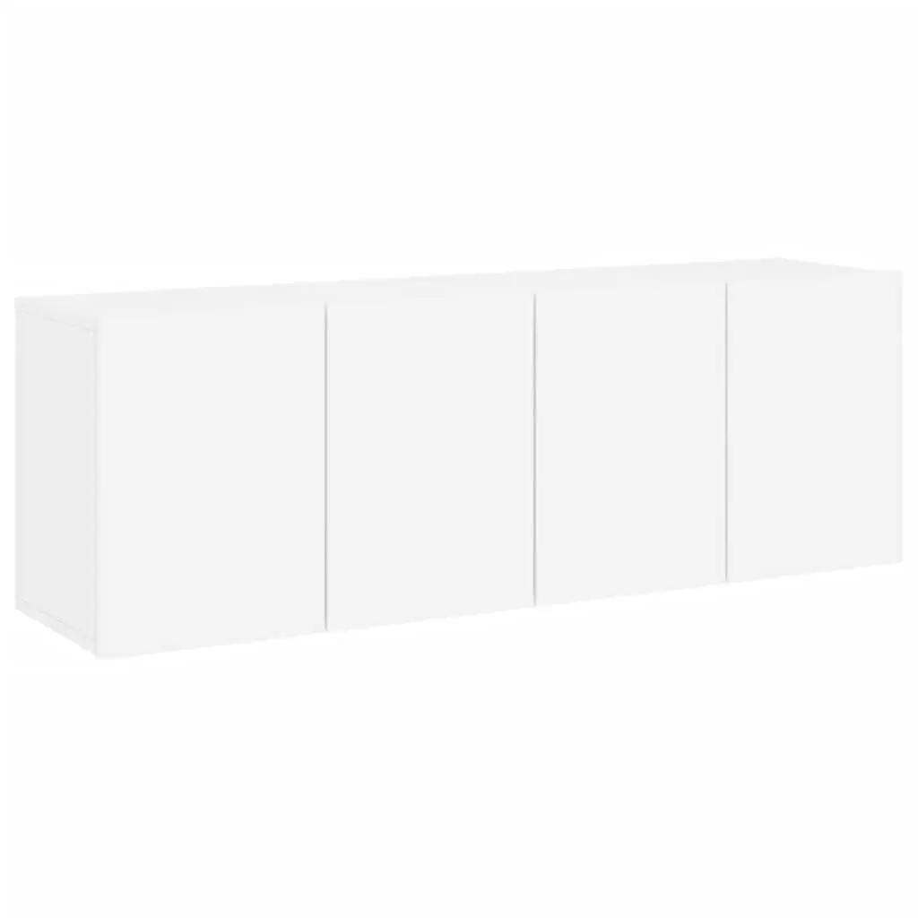 Wall-mounted TV Cabinets White 2 Piece Media Storage Units Engineered Wood