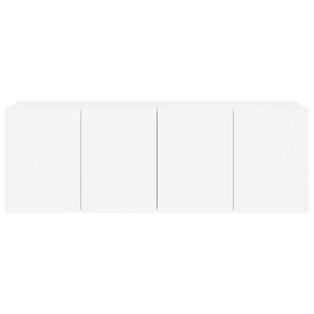 Wall-mounted TV Cabinets White 2 Piece Media Storage Units Engineered Wood