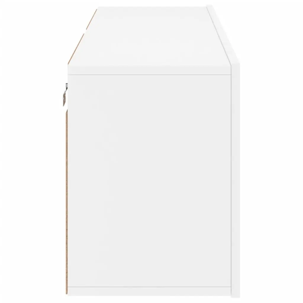 Wall-mounted TV Cabinets White 2 Piece Media Storage Units Engineered Wood