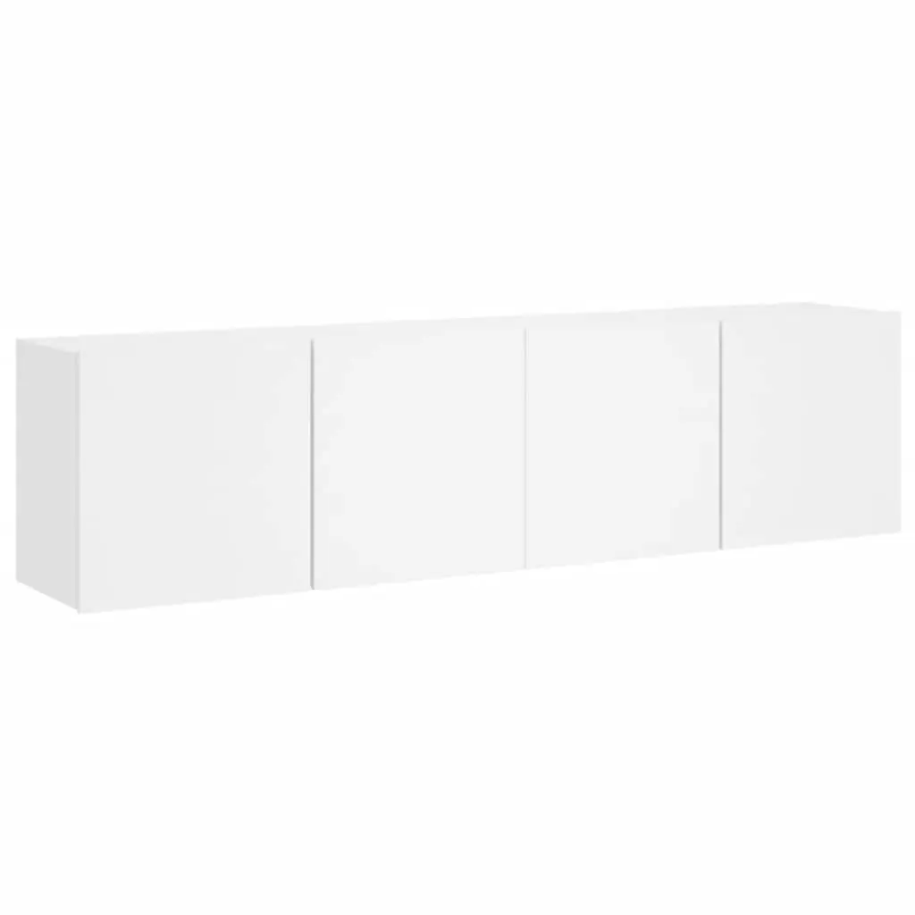 Wall-Mounted TV Cabinets 2 Pieces White Storage Units 80x30x41cm Media Display