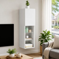 Stylish Wall-Mounted TV Cabinet with RGB LED Lights