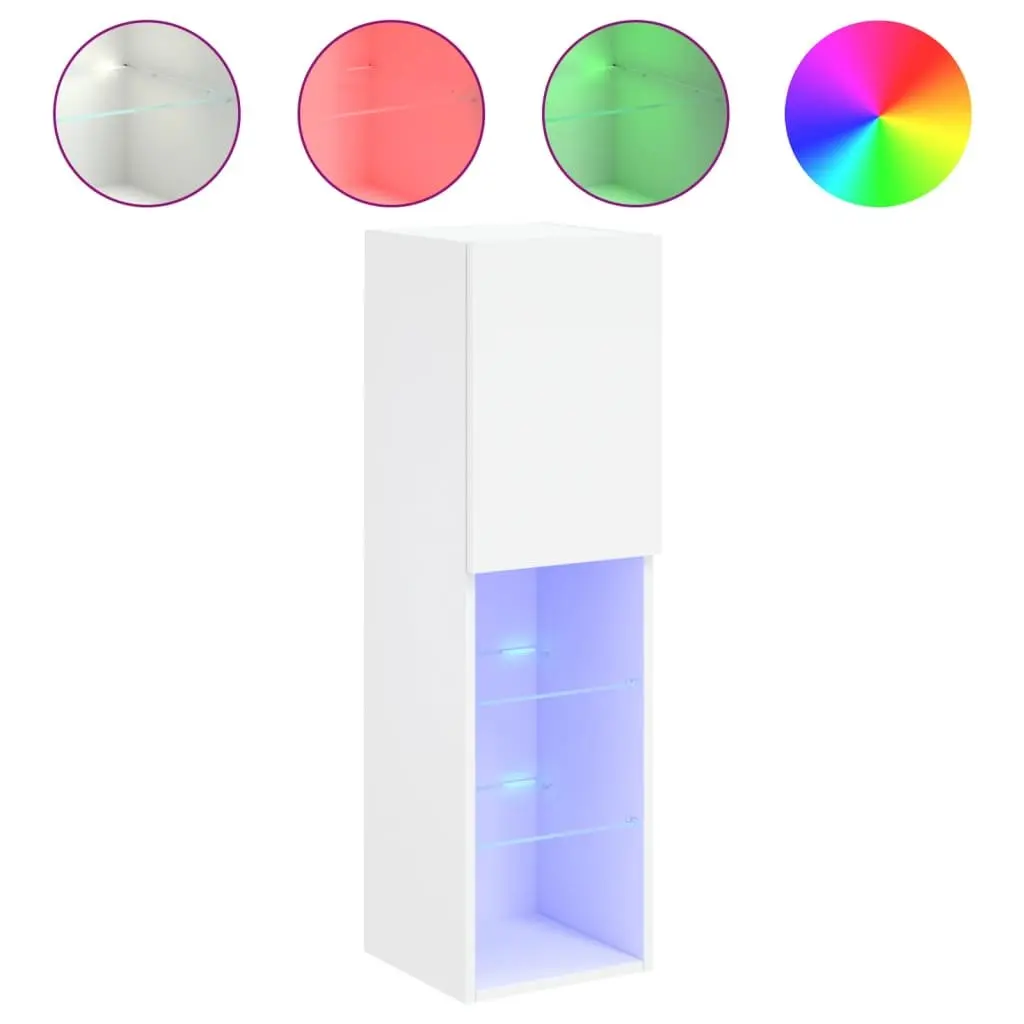 Wall-Mounted TV Cabinet with RGB LED Lights