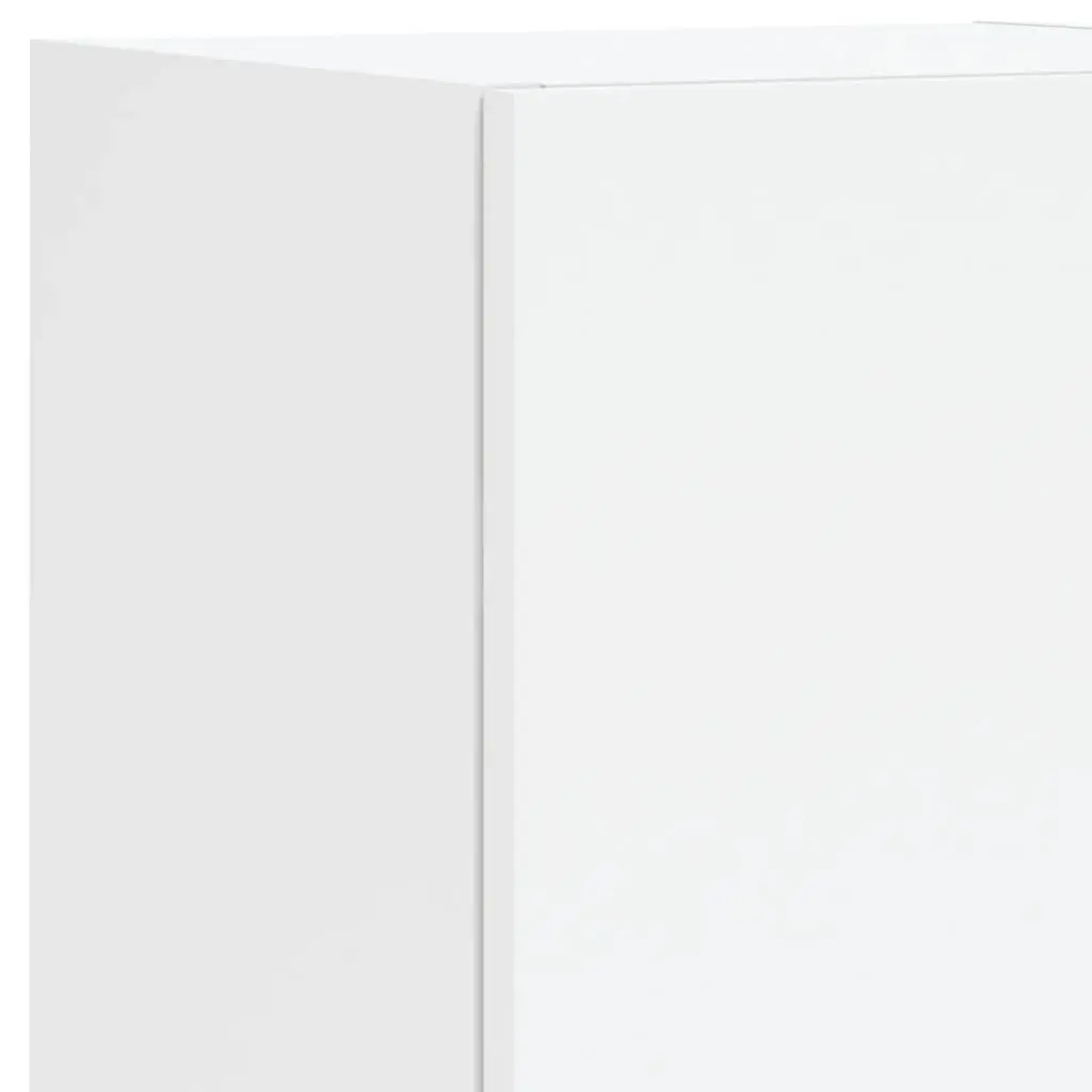 Wall-Mounted TV Cabinet with RGB LED Lights in White